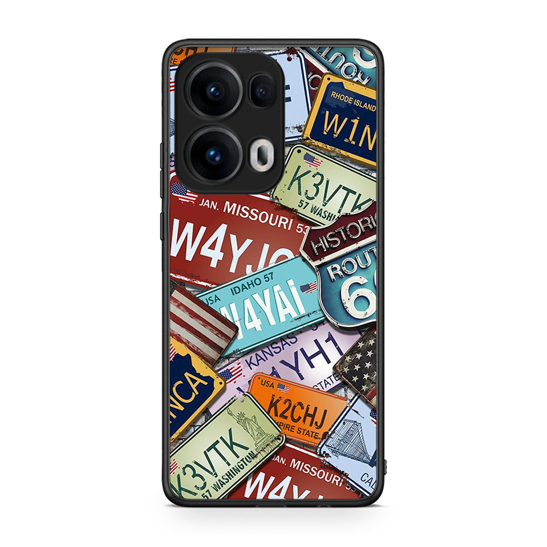Oppo Reno13 Pro Car Plates θήκη από τη Smartfits με σχέδιο στο πίσω μέρος και μαύρο περίβλημα | Smartphone case with colorful back and black bezels by Smartfits