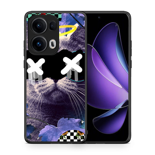 Θήκη Oppo Reno13 Pro Cat Collage από τη Smartfits με σχέδιο στο πίσω μέρος και μαύρο περίβλημα | Oppo Reno13 Pro Cat Collage case with colorful back and black bezels