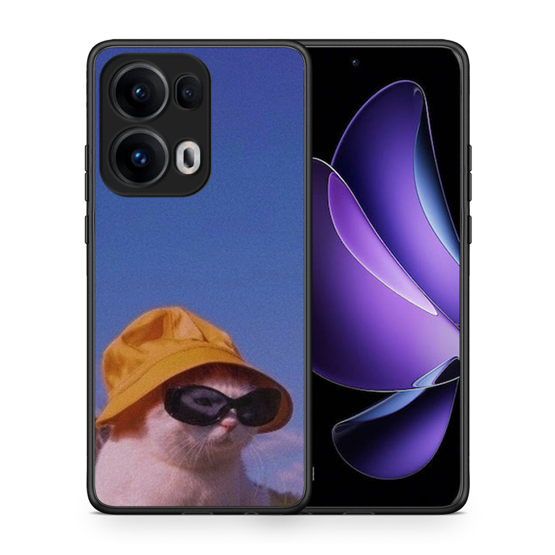 Θήκη Oppo Reno13 Pro Cat Diva από τη Smartfits με σχέδιο στο πίσω μέρος και μαύρο περίβλημα | Oppo Reno13 Pro Cat Diva case with colorful back and black bezels