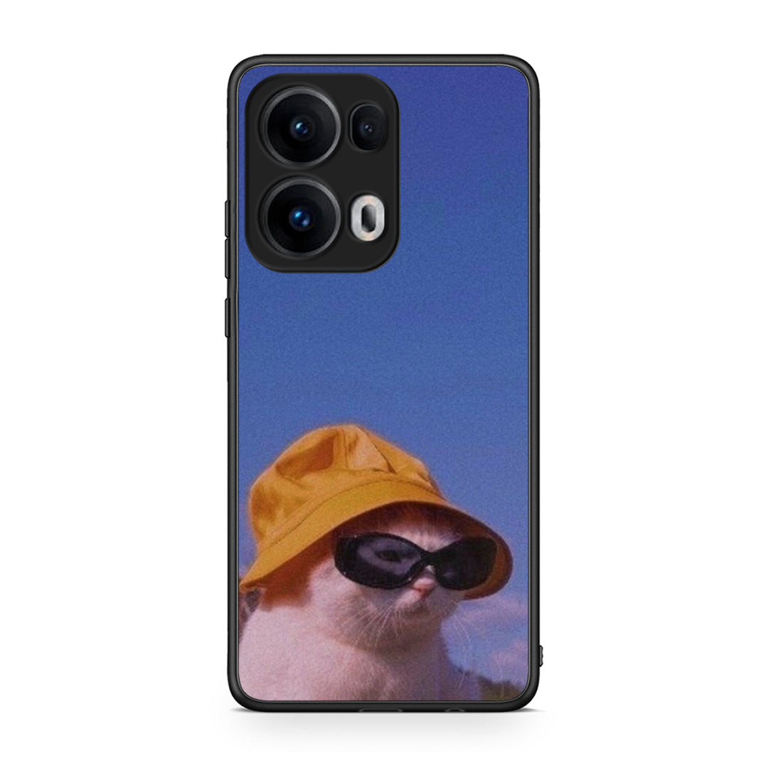 Oppo Reno13 Pro Cat Diva θήκη από τη Smartfits με σχέδιο στο πίσω μέρος και μαύρο περίβλημα | Smartphone case with colorful back and black bezels by Smartfits