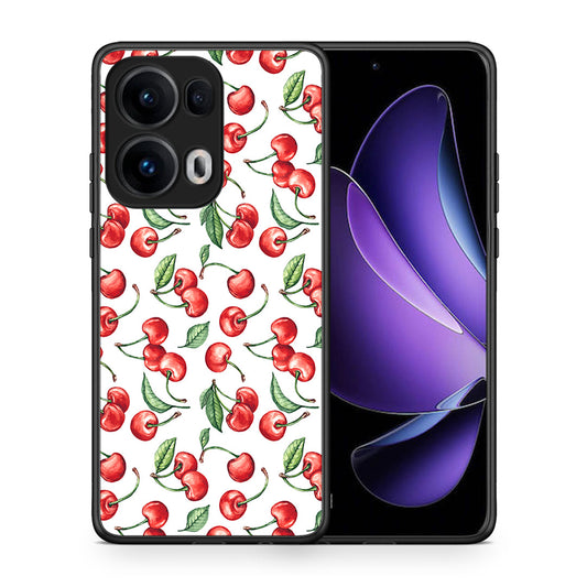 Θήκη Oppo Reno13 Pro Cherry Summer από τη Smartfits με σχέδιο στο πίσω μέρος και μαύρο περίβλημα | Oppo Reno13 Pro Cherry Summer case with colorful back and black bezels