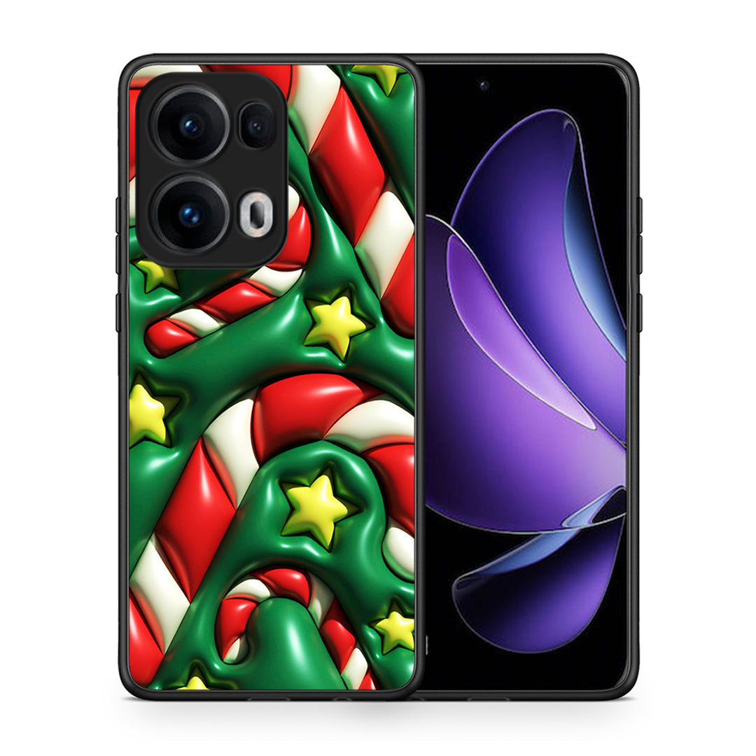 Θήκη Oppo Reno13 Pro Christmas Bubbles από τη Smartfits με σχέδιο στο πίσω μέρος και μαύρο περίβλημα | Oppo Reno13 Pro Christmas Bubbles case with colorful back and black bezels