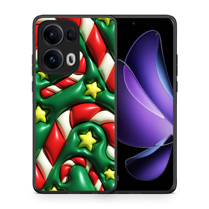 Θήκη Oppo Reno13 Pro Christmas Bubbles από τη Smartfits με σχέδιο στο πίσω μέρος και μαύρο περίβλημα | Oppo Reno13 Pro Christmas Bubbles case with colorful back and black bezels