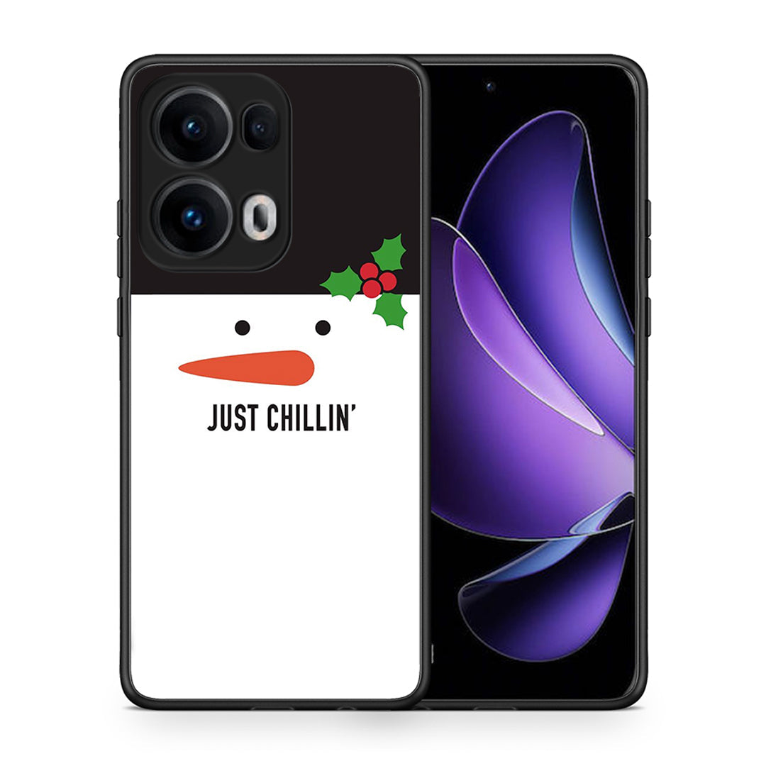 Θήκη Oppo Reno13 Pro Christmas Chillin από τη Smartfits με σχέδιο στο πίσω μέρος και μαύρο περίβλημα | Oppo Reno13 Pro Christmas Chillin case with colorful back and black bezels