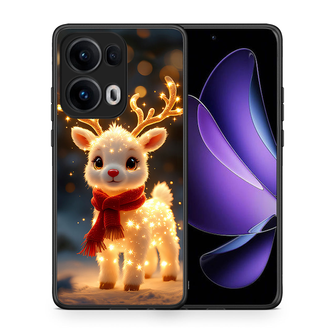 Θήκη Oppo Reno13 Pro Christmas Cutie από τη Smartfits με σχέδιο στο πίσω μέρος και μαύρο περίβλημα | Oppo Reno13 Pro Christmas Cutie case with colorful back and black bezels