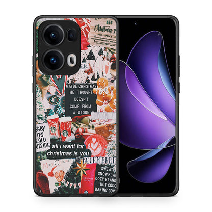 Θήκη Oppo Reno13 Pro Christmas Happiness από τη Smartfits με σχέδιο στο πίσω μέρος και μαύρο περίβλημα | Oppo Reno13 Pro Christmas Happiness case with colorful back and black bezels