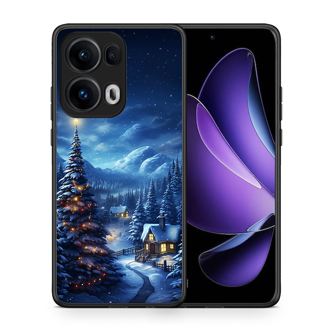 Θήκη Oppo Reno13 Pro Christmas Scenery από τη Smartfits με σχέδιο στο πίσω μέρος και μαύρο περίβλημα | Oppo Reno13 Pro Christmas Scenery case with colorful back and black bezels