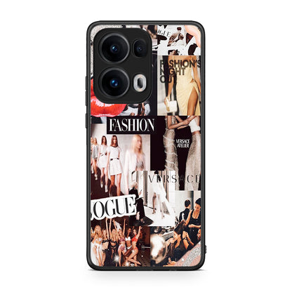 Oppo Reno13 Pro Collage Fashion Θήκη Αγίου Βαλεντίνου από τη Smartfits με σχέδιο στο πίσω μέρος και μαύρο περίβλημα | Smartphone case with colorful back and black bezels by Smartfits