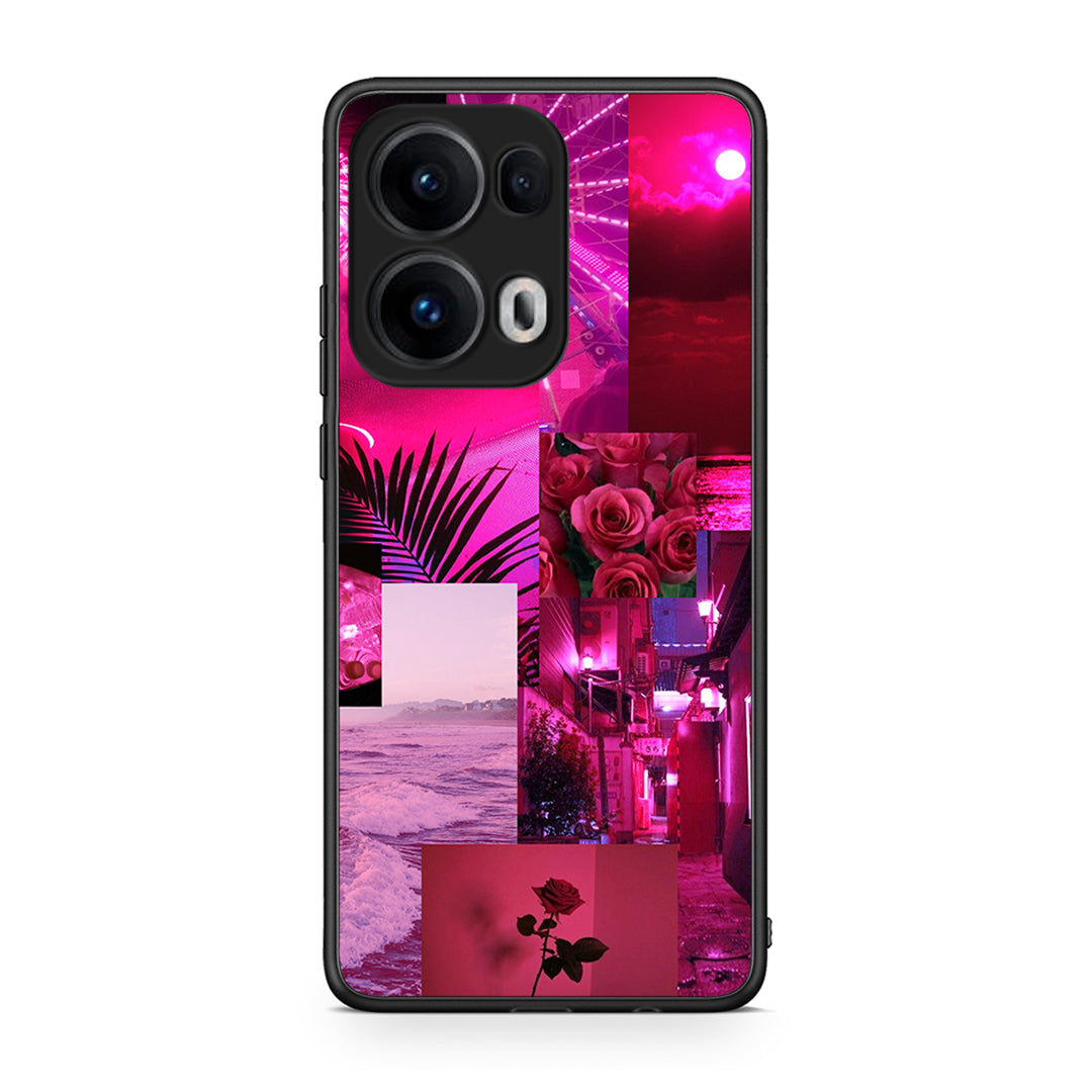 Oppo Reno13 Pro Collage Red Roses Θήκη Αγίου Βαλεντίνου από τη Smartfits με σχέδιο στο πίσω μέρος και μαύρο περίβλημα | Smartphone case with colorful back and black bezels by Smartfits