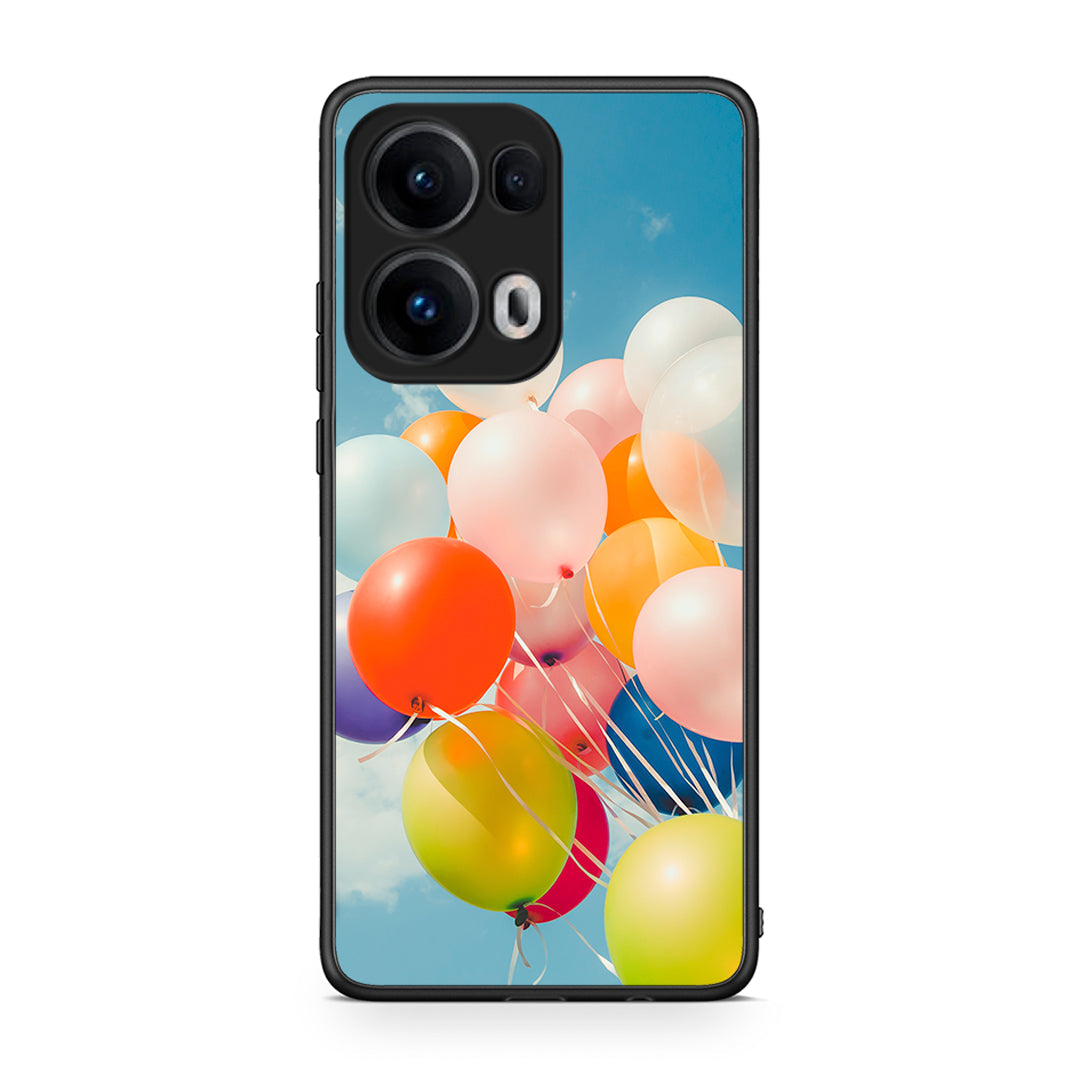 Oppo Reno13 Pro Colorful Balloons θήκη από τη Smartfits με σχέδιο στο πίσω μέρος και μαύρο περίβλημα | Smartphone case with colorful back and black bezels by Smartfits