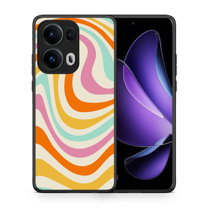 Θήκη Oppo Reno13 Pro Colourful Waves από τη Smartfits με σχέδιο στο πίσω μέρος και μαύρο περίβλημα | Oppo Reno13 Pro Colourful Waves case with colorful back and black bezels