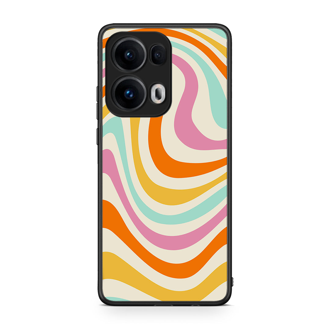 Oppo Reno13 Pro Colourful Waves θήκη από τη Smartfits με σχέδιο στο πίσω μέρος και μαύρο περίβλημα | Smartphone case with colorful back and black bezels by Smartfits