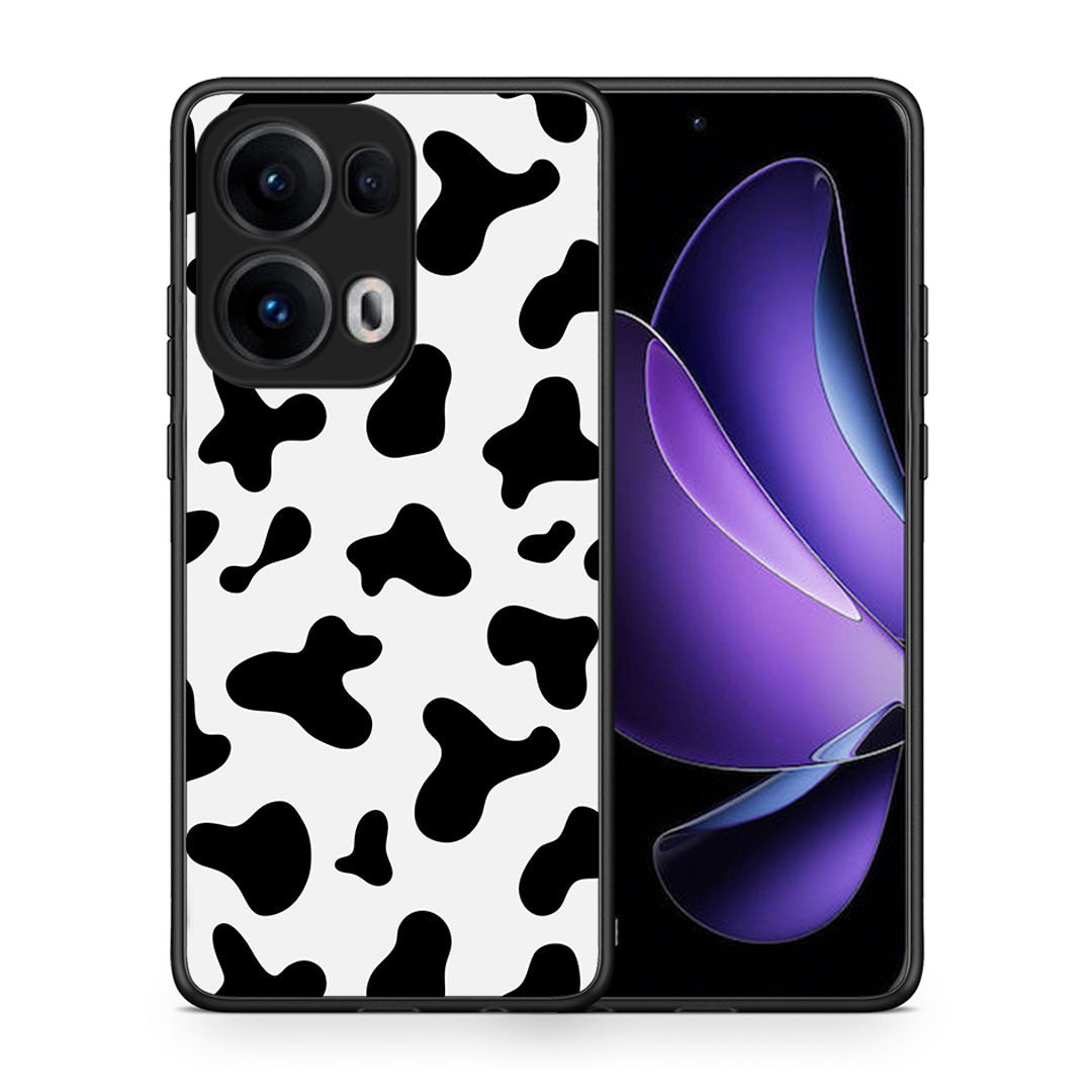 Θήκη Oppo Reno13 Pro Cow Print από τη Smartfits με σχέδιο στο πίσω μέρος και μαύρο περίβλημα | Oppo Reno13 Pro Cow Print case with colorful back and black bezels