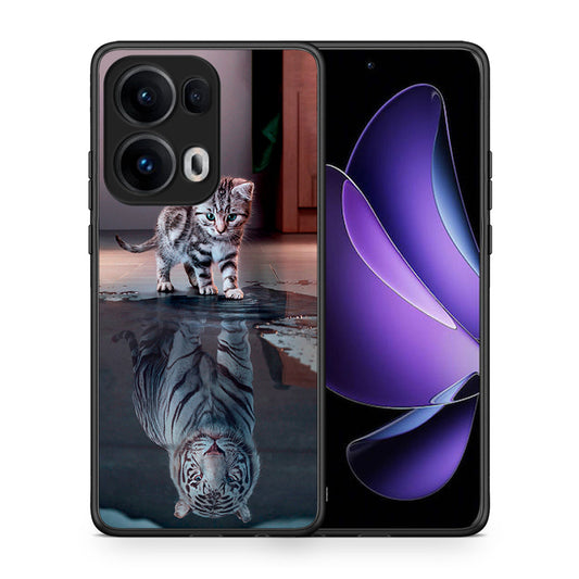 Θήκη Oppo Reno13 Pro Tiger Cute από τη Smartfits με σχέδιο στο πίσω μέρος και μαύρο περίβλημα | Oppo Reno13 Pro Tiger Cute case with colorful back and black bezels