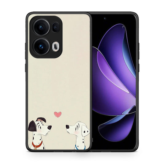 Θήκη Oppo Reno13 Pro Dalmatians Love από τη Smartfits με σχέδιο στο πίσω μέρος και μαύρο περίβλημα | Oppo Reno13 Pro Dalmatians Love case with colorful back and black bezels