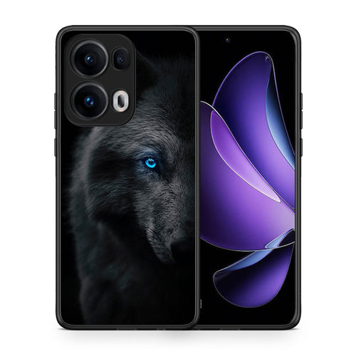 Θήκη Oppo Reno13 Pro Dark Wolf από τη Smartfits με σχέδιο στο πίσω μέρος και μαύρο περίβλημα | Oppo Reno13 Pro Dark Wolf case with colorful back and black bezels