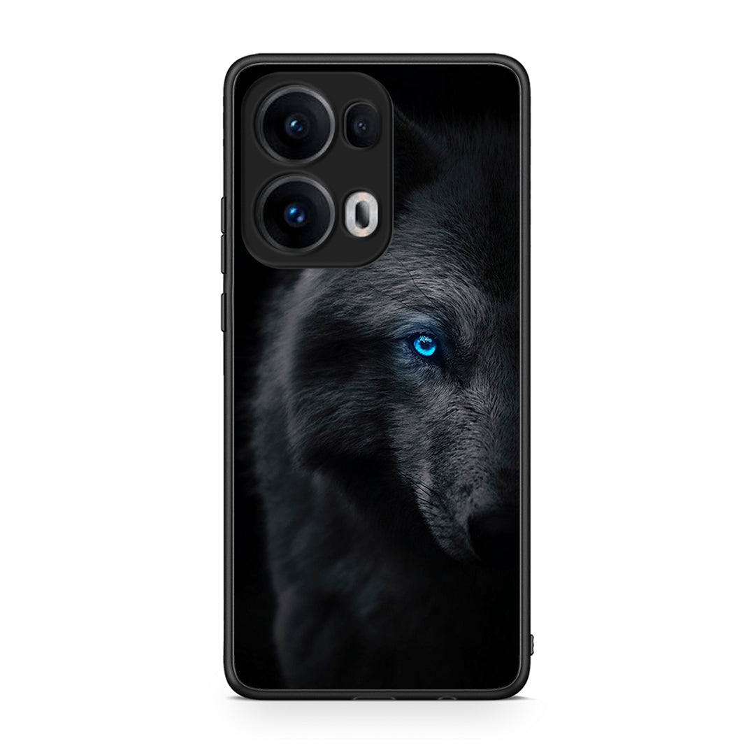 Oppo Reno13 Pro Dark Wolf θήκη από τη Smartfits με σχέδιο στο πίσω μέρος και μαύρο περίβλημα | Smartphone case with colorful back and black bezels by Smartfits