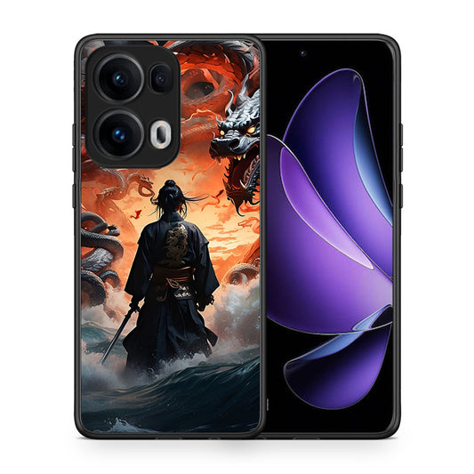 Θήκη Oppo Reno13 Pro Dragons Fight από τη Smartfits με σχέδιο στο πίσω μέρος και μαύρο περίβλημα | Oppo Reno13 Pro Dragons Fight case with colorful back and black bezels