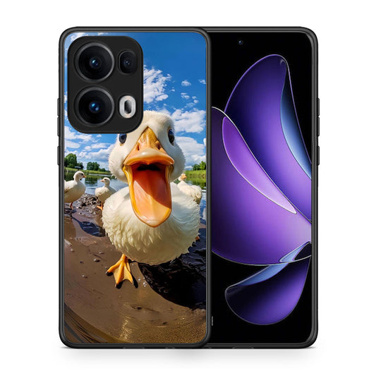 Θήκη Oppo Reno13 Pro Duck Face από τη Smartfits με σχέδιο στο πίσω μέρος και μαύρο περίβλημα | Oppo Reno13 Pro Duck Face case with colorful back and black bezels