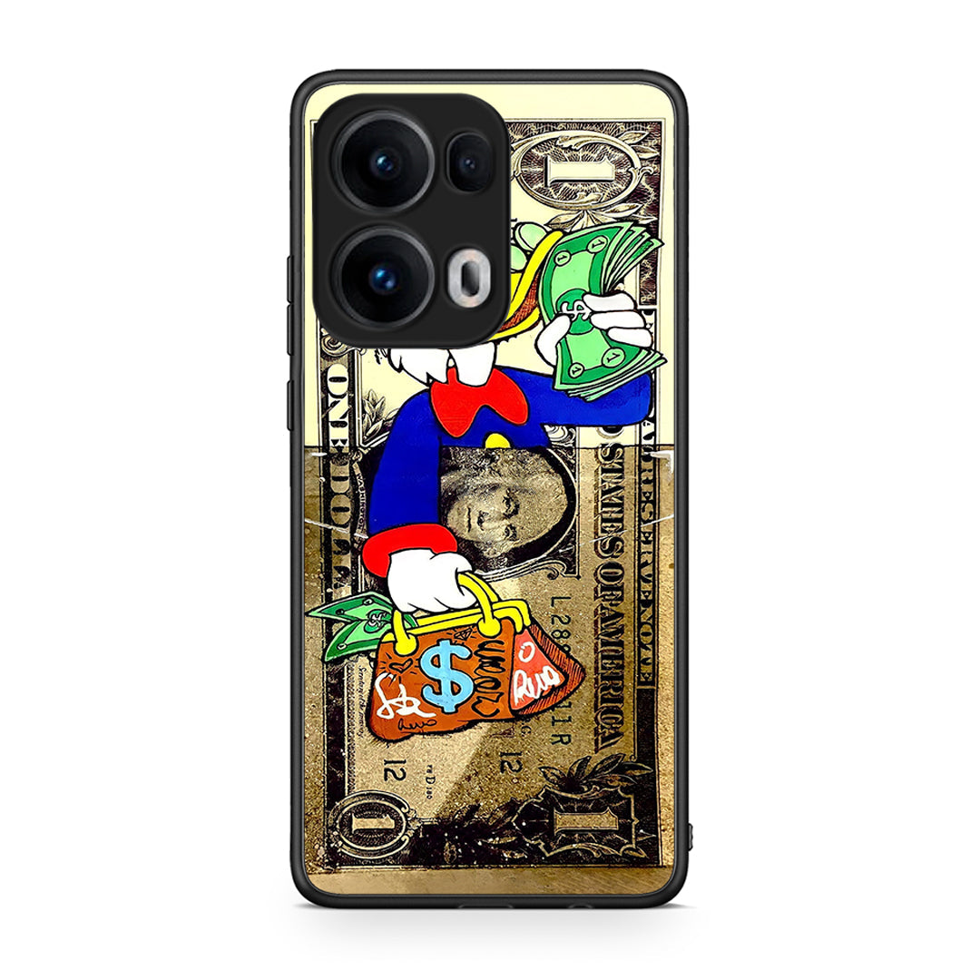 Oppo Reno13 Pro Duck Money Θήκη από τη Smartfits με σχέδιο στο πίσω μέρος και μαύρο περίβλημα | Smartphone case with colorful back and black bezels by Smartfits