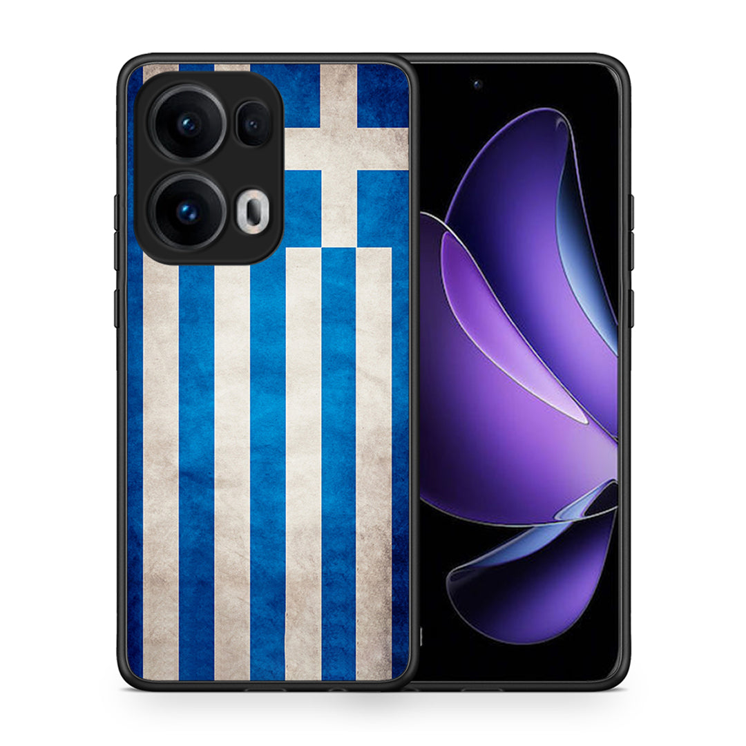Θήκη Oppo Reno13 Pro Greek Flag από τη Smartfits με σχέδιο στο πίσω μέρος και μαύρο περίβλημα | Oppo Reno13 Pro Greek Flag case with colorful back and black bezels
