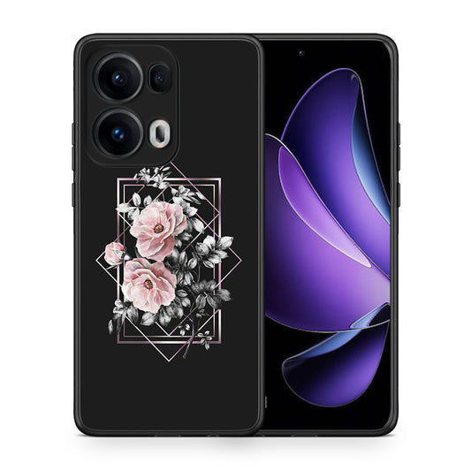 Θήκη Oppo Reno13 Pro Frame Flower από τη Smartfits με σχέδιο στο πίσω μέρος και μαύρο περίβλημα | Oppo Reno13 Pro Frame Flower case with colorful back and black bezels