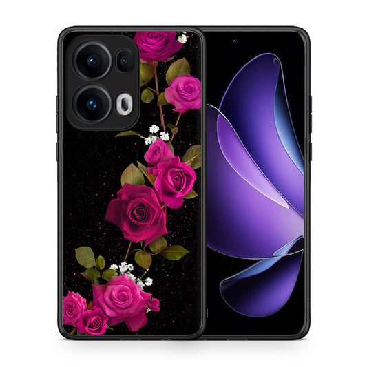 Θήκη Oppo Reno13 Pro Red Roses Flower από τη Smartfits με σχέδιο στο πίσω μέρος και μαύρο περίβλημα | Oppo Reno13 Pro Red Roses Flower case with colorful back and black bezels