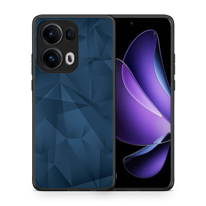 Θήκη Oppo Reno13 Pro Blue Abstract Geometric από τη Smartfits με σχέδιο στο πίσω μέρος και μαύρο περίβλημα | Oppo Reno13 Pro Blue Abstract Geometric case with colorful back and black bezels
