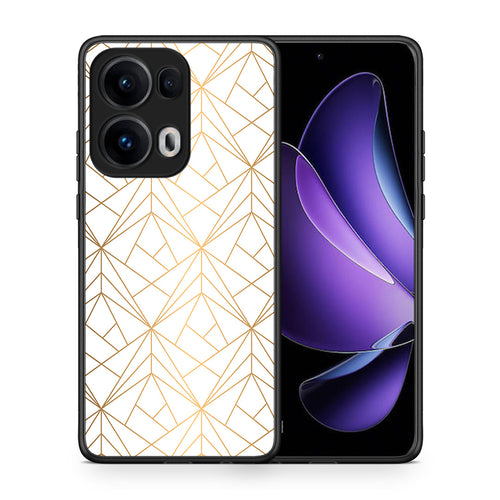 Θήκη Oppo Reno13 Pro Luxury White Geometric από τη Smartfits με σχέδιο στο πίσω μέρος και μαύρο περίβλημα | Oppo Reno13 Pro Luxury White Geometric case with colorful back and black bezels