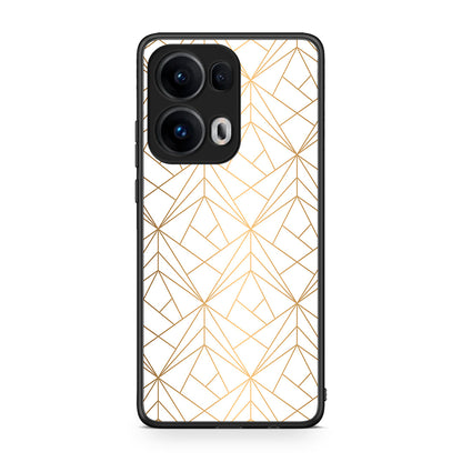 111 - Oppo Reno13 Pro Luxury White Geometric case, cover, bumper