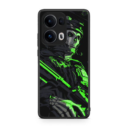 Oppo Reno13 Pro Green Soldier Θήκη Αγίου Βαλεντίνου από τη Smartfits με σχέδιο στο πίσω μέρος και μαύρο περίβλημα | Smartphone case with colorful back and black bezels by Smartfits
