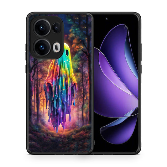 Θήκη Oppo Reno13 Pro Halloween Ghost από τη Smartfits με σχέδιο στο πίσω μέρος και μαύρο περίβλημα | Oppo Reno13 Pro Halloween Ghost case with colorful back and black bezels
