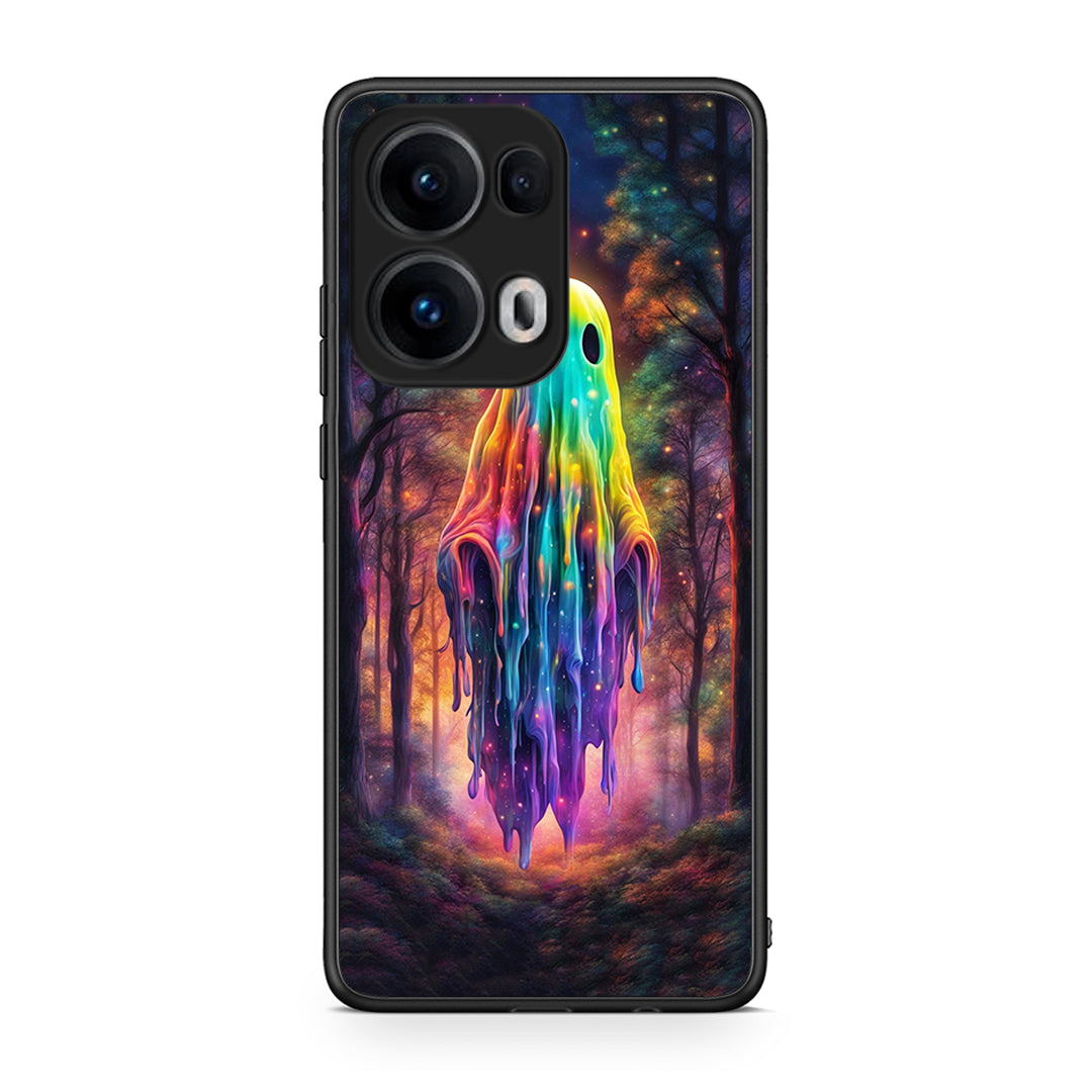 Oppo Reno13 Pro Halloween Ghost θήκη από τη Smartfits με σχέδιο στο πίσω μέρος και μαύρο περίβλημα | Smartphone case with colorful back and black bezels by Smartfits