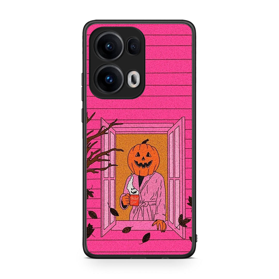 Oppo Reno13 Pro Halloween Pumpkin Lady Θήκη από τη Smartfits με σχέδιο στο πίσω μέρος και μαύρο περίβλημα | Smartphone case with colorful back and black bezels by Smartfits