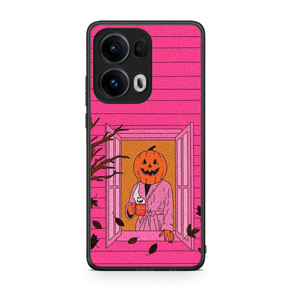 Oppo Reno13 Pro Halloween Pumpkin Lady Θήκη από τη Smartfits με σχέδιο στο πίσω μέρος και μαύρο περίβλημα | Smartphone case with colorful back and black bezels by Smartfits