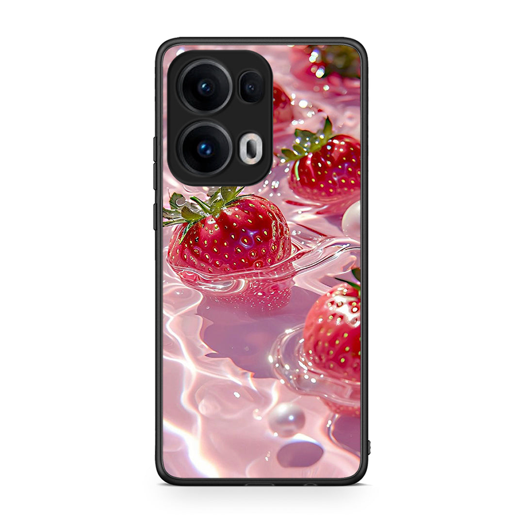 Oppo Reno13 Pro Juicy Strawberries θήκη από τη Smartfits με σχέδιο στο πίσω μέρος και μαύρο περίβλημα | Smartphone case with colorful back and black bezels by Smartfits