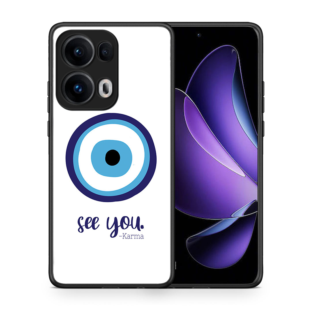 Θήκη Oppo Reno13 Pro Karma Says από τη Smartfits με σχέδιο στο πίσω μέρος και μαύρο περίβλημα | Oppo Reno13 Pro Karma Says case with colorful back and black bezels