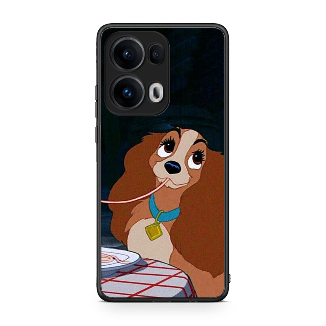 Oppo Reno13 Pro Lady And Tramp 2 Θήκη Αγίου Βαλεντίνου από τη Smartfits με σχέδιο στο πίσω μέρος και μαύρο περίβλημα | Smartphone case with colorful back and black bezels by Smartfits