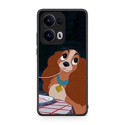 Oppo Reno13 Pro Lady And Tramp 2 Θήκη Αγίου Βαλεντίνου από τη Smartfits με σχέδιο στο πίσω μέρος και μαύρο περίβλημα | Smartphone case with colorful back and black bezels by Smartfits