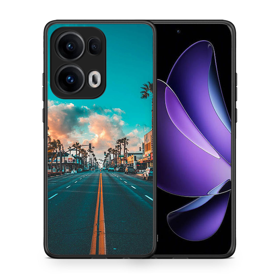 Θήκη Oppo Reno13 Pro City Landscape από τη Smartfits με σχέδιο στο πίσω μέρος και μαύρο περίβλημα | Oppo Reno13 Pro City Landscape case with colorful back and black bezels