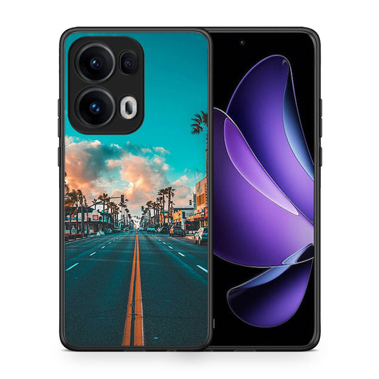 Θήκη Oppo Reno13 Pro City Landscape από τη Smartfits με σχέδιο στο πίσω μέρος και μαύρο περίβλημα | Oppo Reno13 Pro City Landscape case with colorful back and black bezels