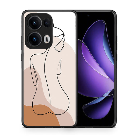Θήκη Oppo Reno13 Pro LineArt Woman από τη Smartfits με σχέδιο στο πίσω μέρος και μαύρο περίβλημα | Oppo Reno13 Pro LineArt Woman case with colorful back and black bezels