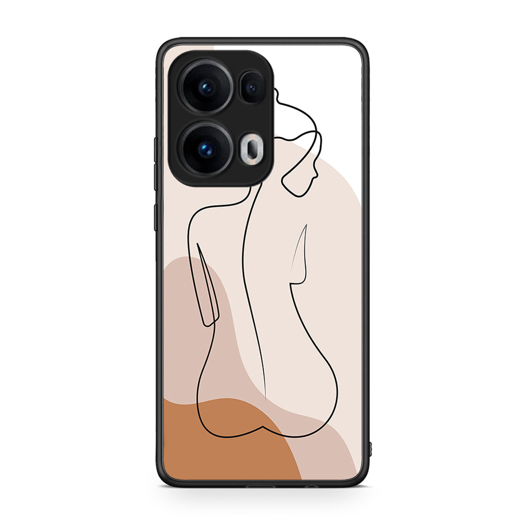 Oppo Reno13 Pro LineArt Woman θήκη από τη Smartfits με σχέδιο στο πίσω μέρος και μαύρο περίβλημα | Smartphone case with colorful back and black bezels by Smartfits