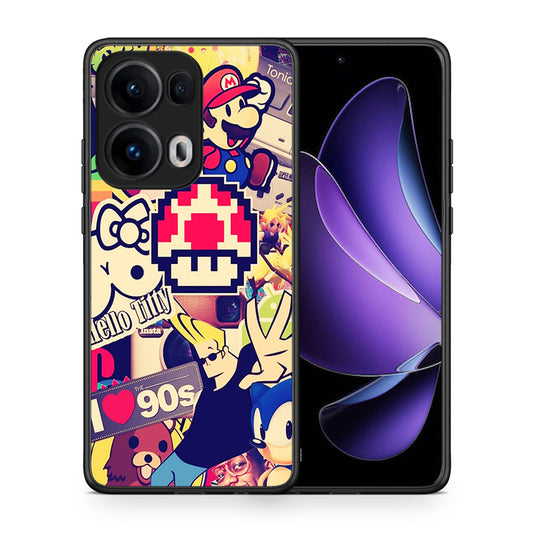 Θήκη Oppo Reno13 Pro Love The 90s από τη Smartfits με σχέδιο στο πίσω μέρος και μαύρο περίβλημα | Oppo Reno13 Pro Love The 90s case with colorful back and black bezels