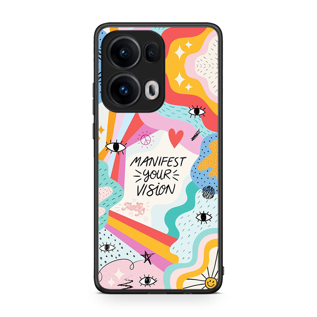 Oppo Reno13 Pro Manifest Your Vision θήκη από τη Smartfits με σχέδιο στο πίσω μέρος και μαύρο περίβλημα | Smartphone case with colorful back and black bezels by Smartfits
