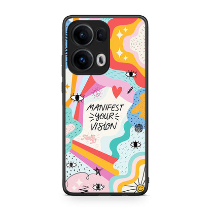 Oppo Reno13 Pro Manifest Your Vision θήκη από τη Smartfits με σχέδιο στο πίσω μέρος και μαύρο περίβλημα | Smartphone case with colorful back and black bezels by Smartfits