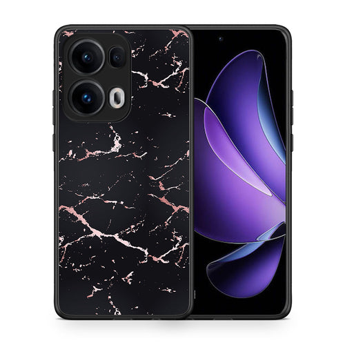 Θήκη Oppo Reno13 Pro Black Rosegold Marble από τη Smartfits με σχέδιο στο πίσω μέρος και μαύρο περίβλημα | Oppo Reno13 Pro Black Rosegold Marble case with colorful back and black bezels