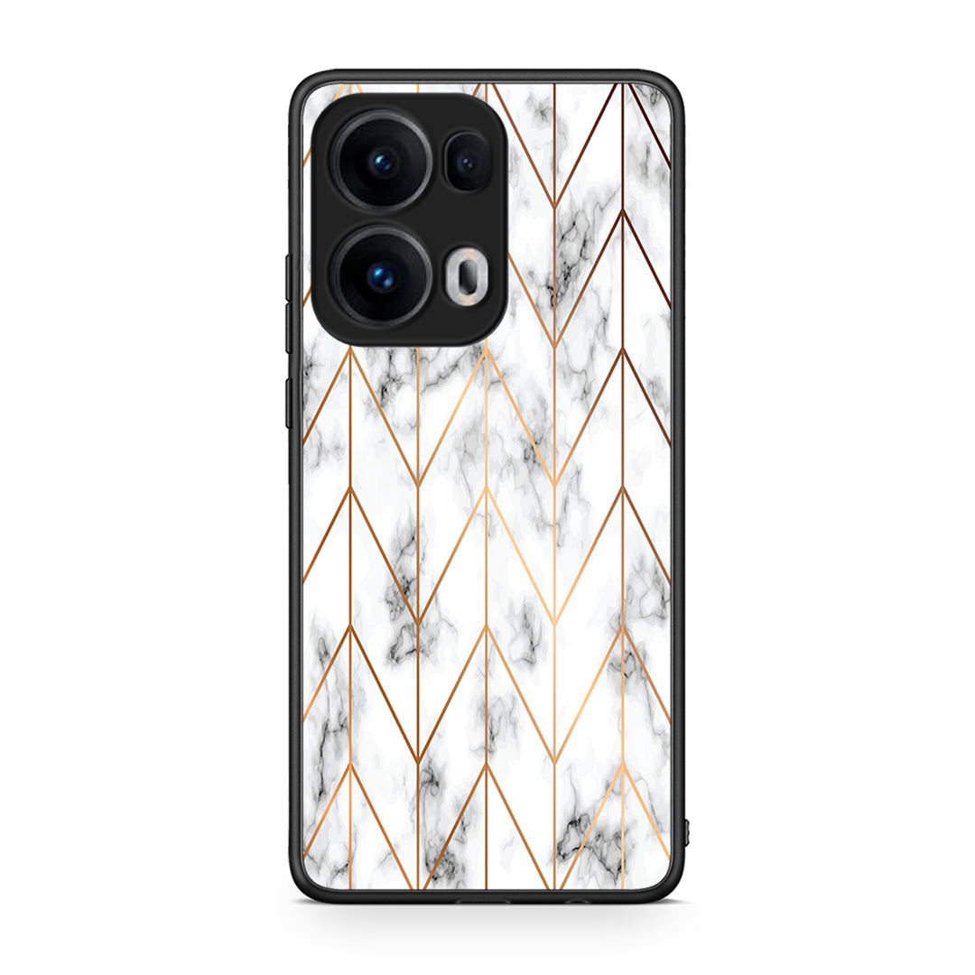 44 - Oppo Reno13 Pro Gold Geometric Marble case, cover, bumper