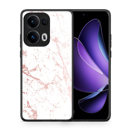 Θήκη Oppo Reno13 Pro Pink Splash Marble από τη Smartfits με σχέδιο στο πίσω μέρος και μαύρο περίβλημα | Oppo Reno13 Pro Pink Splash Marble case with colorful back and black bezels
