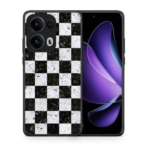 Θήκη Oppo Reno13 Pro Square Geometric Marble από τη Smartfits με σχέδιο στο πίσω μέρος και μαύρο περίβλημα | Oppo Reno13 Pro Square Geometric Marble case with colorful back and black bezels